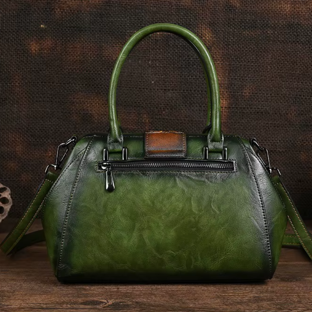 Florina - Sac en cuir orné de gravures et de motifs floraux