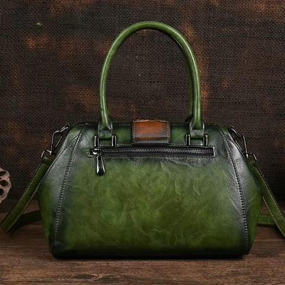 Florina - Sac en cuir orné de gravures et de motifs floraux