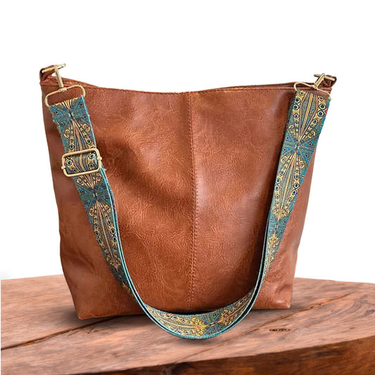Greta - Sac en cuir vintage avec une bandoulière élégante