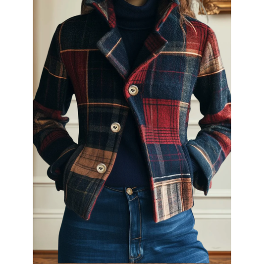 Cloé | Veste à Carreaux Classique