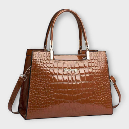 Aurora - Sac à main en cuir de crocodile brillant