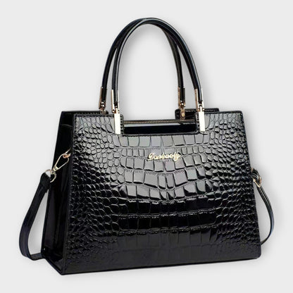Aurora - Sac à main en cuir de crocodile brillant