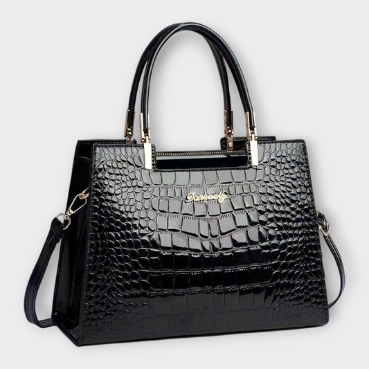 Aurora - Sac à main en cuir de crocodile brillant