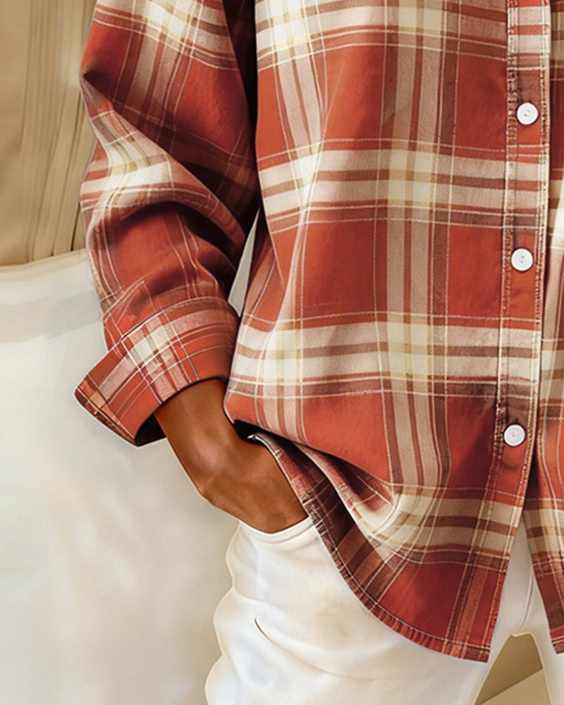 Lysandre | Chemise à Motif Carreaux et Col Notched