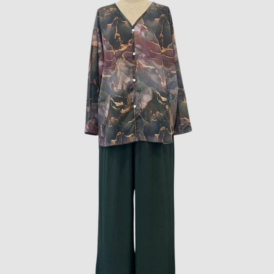Ensemble Chic Imprimé Aurora™ en Deux Parties
