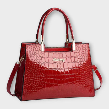 Aurora - Sac à main en cuir de crocodile brillant