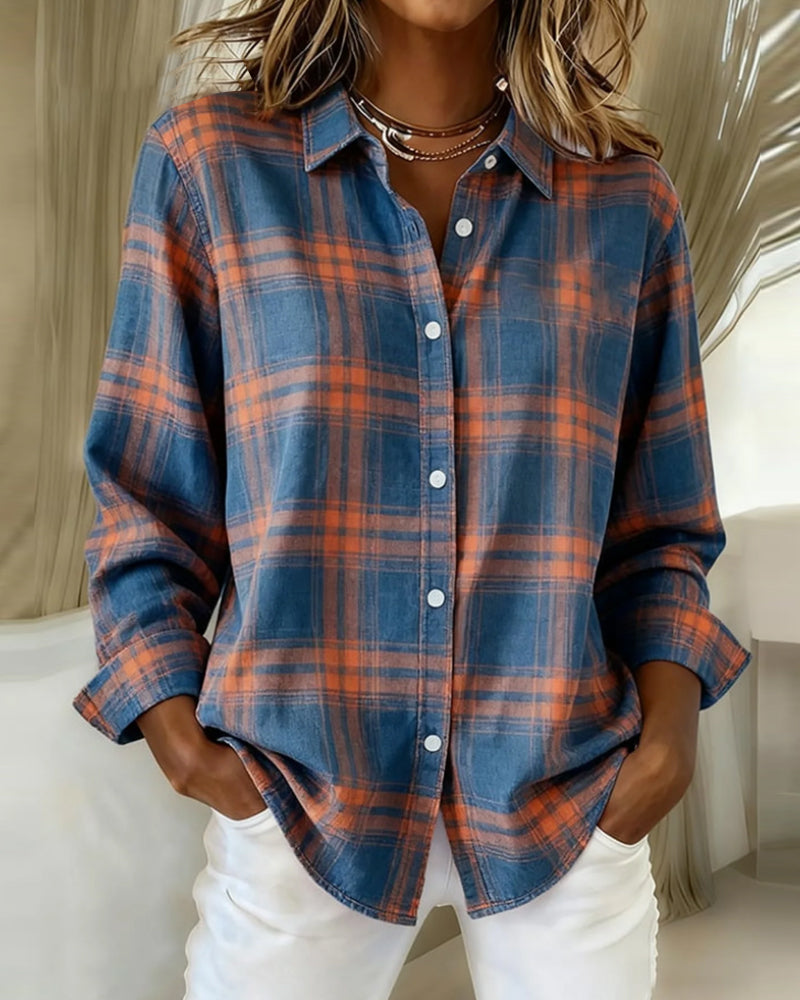 Lysandre | Chemise à Motif Carreaux et Col Notched