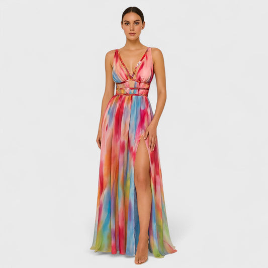 Freya | Robe longue peinte