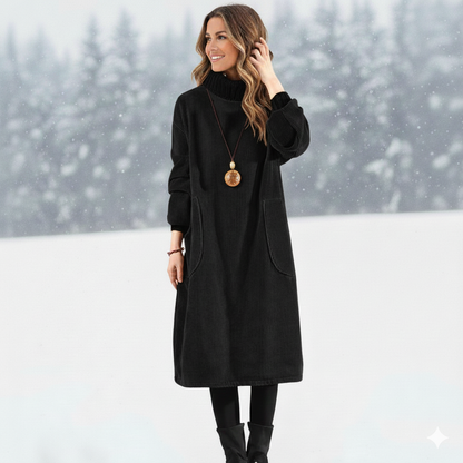 Céliane | Robe Midi Col Roulé Confortable