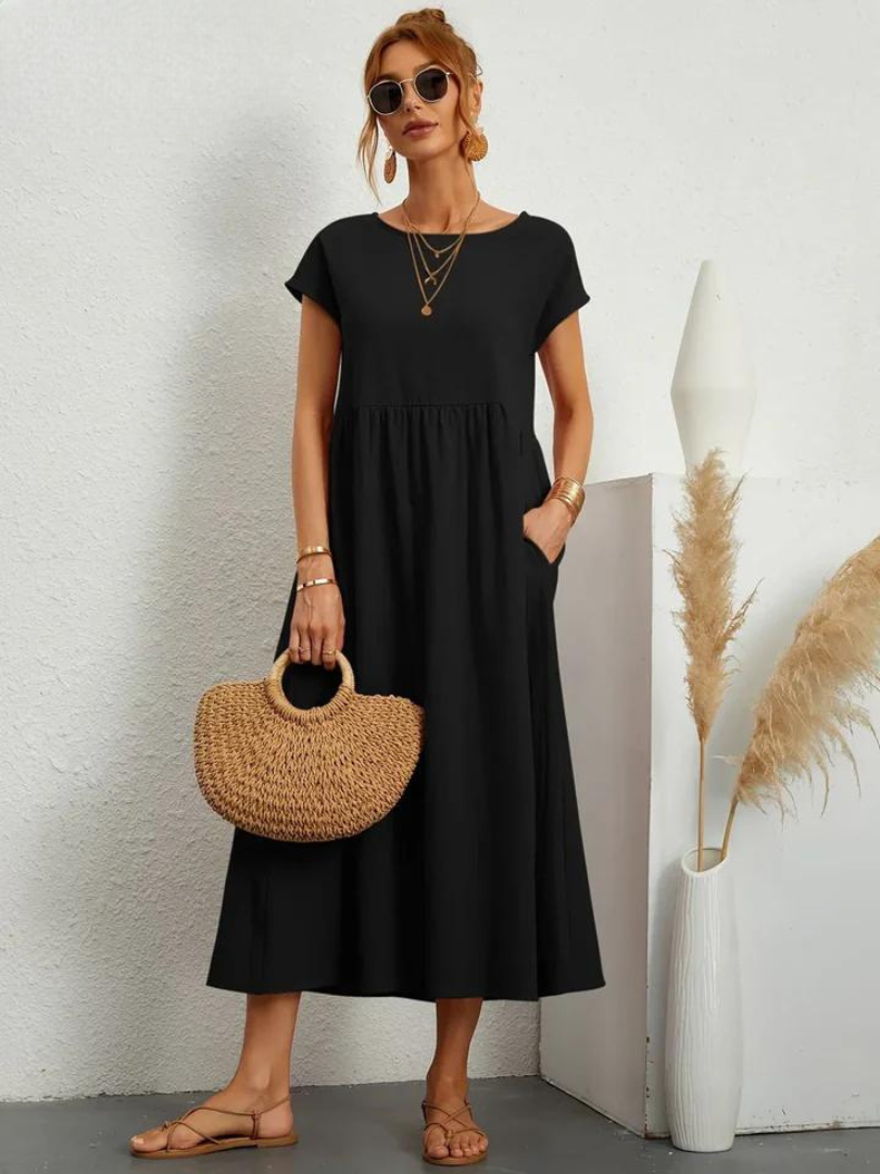 Maelis | Robe de Poche en Coton-Lin pour Femmes