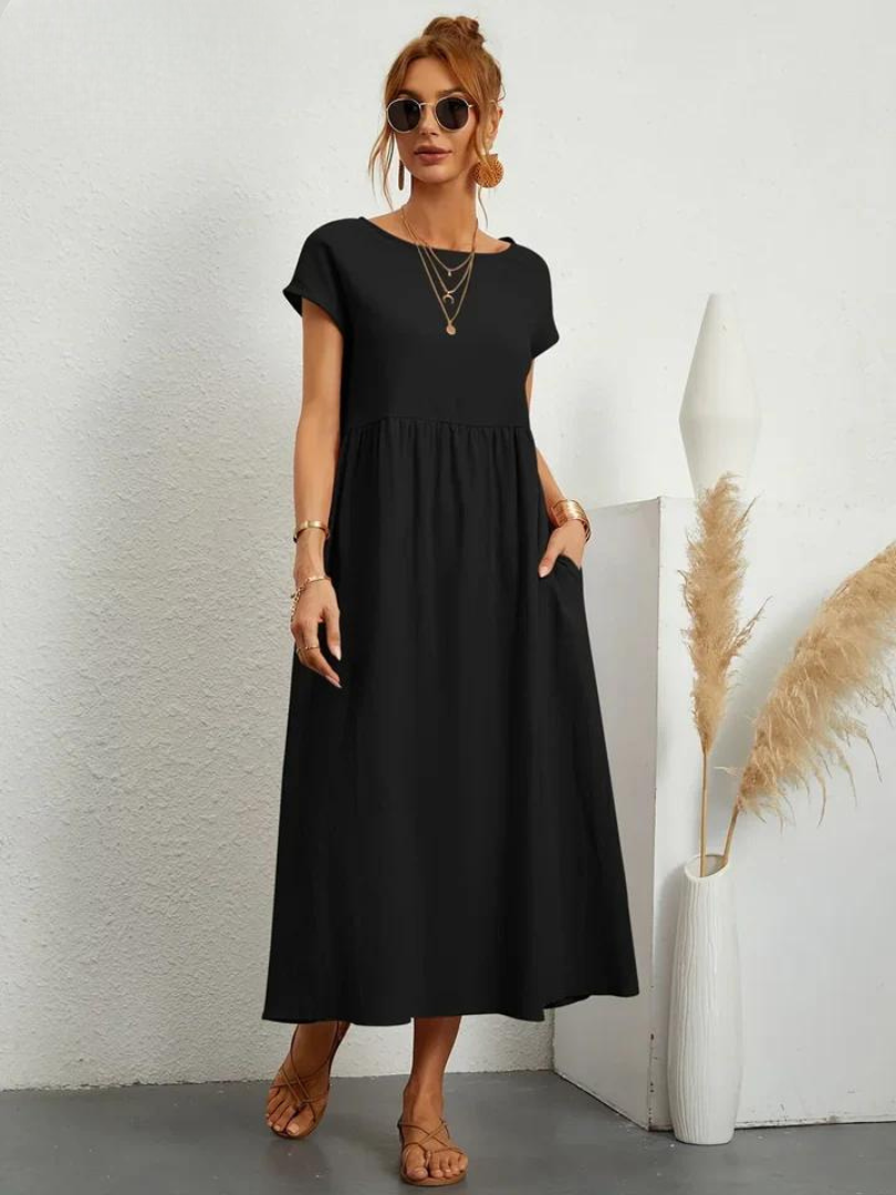 Maelis | Robe de Poche en Coton-Lin pour Femmes