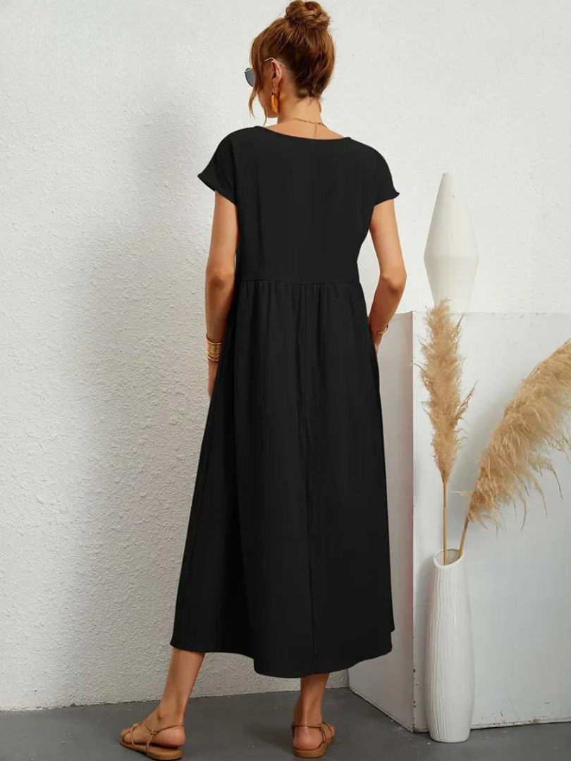 Maelis | Robe de Poche en Coton-Lin pour Femmes