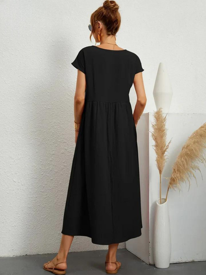Maelis | Robe de Poche en Coton-Lin pour Femmes