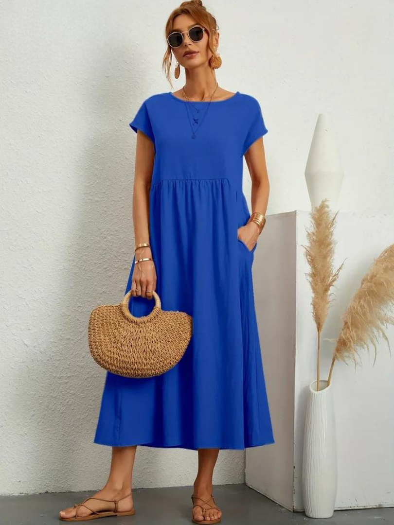 Maelis | Robe de Poche en Coton-Lin pour Femmes