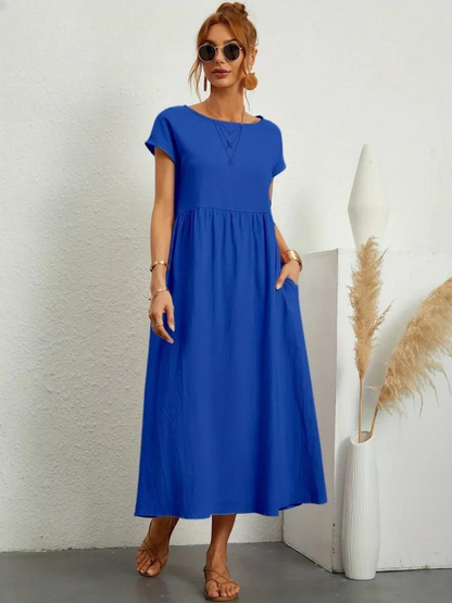 Maelis | Robe de Poche en Coton-Lin pour Femmes