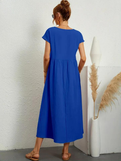 Maelis | Robe de Poche en Coton-Lin pour Femmes