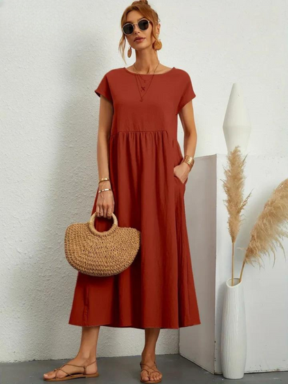 Maelis | Robe de Poche en Coton-Lin pour Femmes