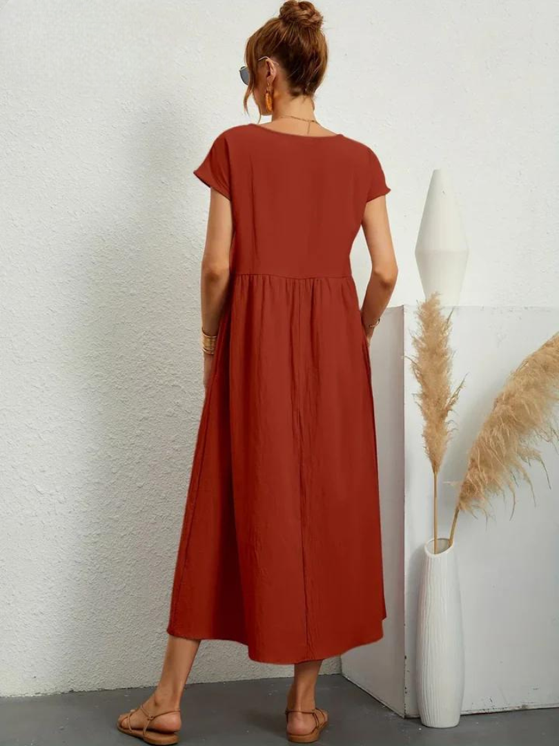 Maelis | Robe de Poche en Coton-Lin pour Femmes