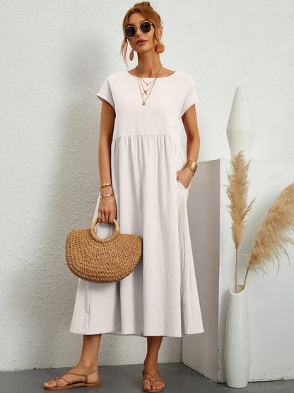 Maelis | Robe de Poche en Coton-Lin pour Femmes