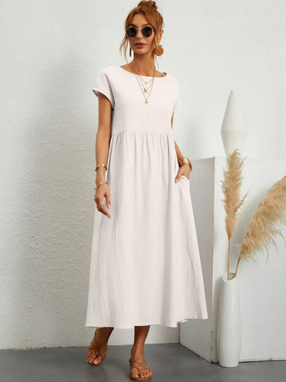 Maelis | Robe de Poche en Coton-Lin pour Femmes