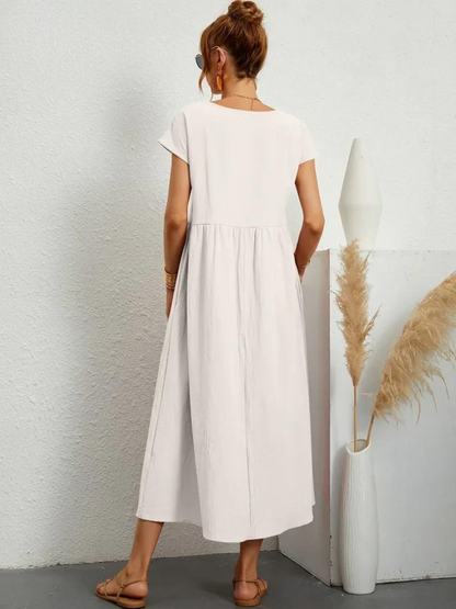 Maelis | Robe de Poche en Coton-Lin pour Femmes