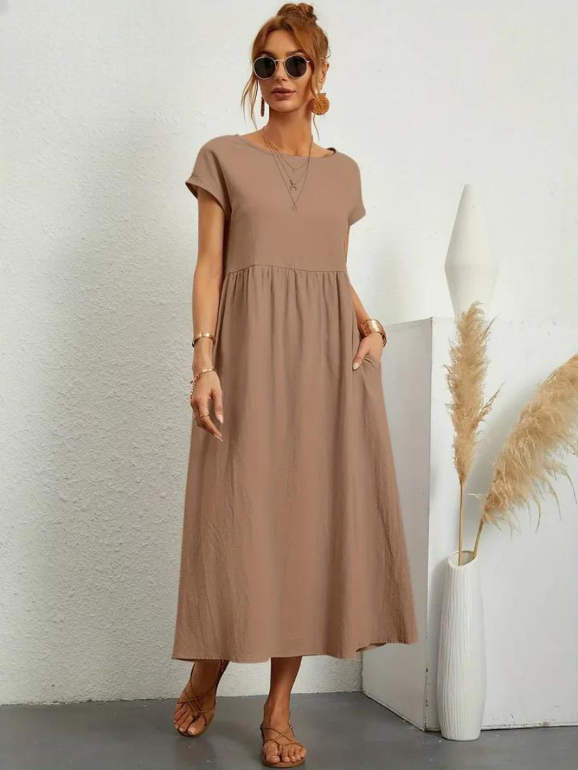 Maelis | Robe de Poche en Coton-Lin pour Femmes