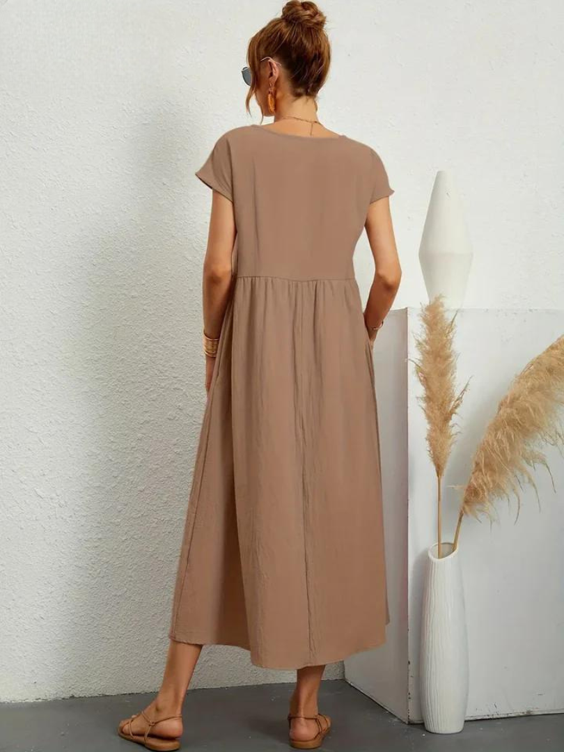 Maelis | Robe de Poche en Coton-Lin pour Femmes