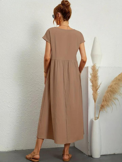 Maelis | Robe de Poche en Coton-Lin pour Femmes