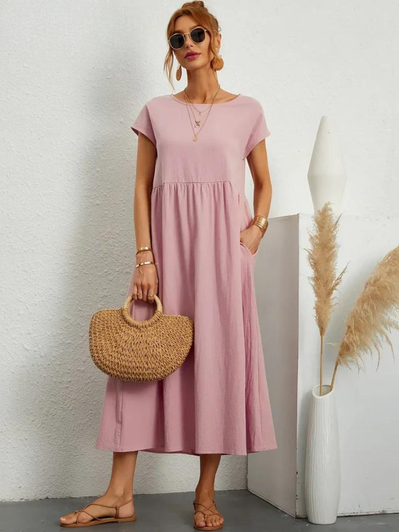 Maelis | Robe de Poche en Coton-Lin pour Femmes