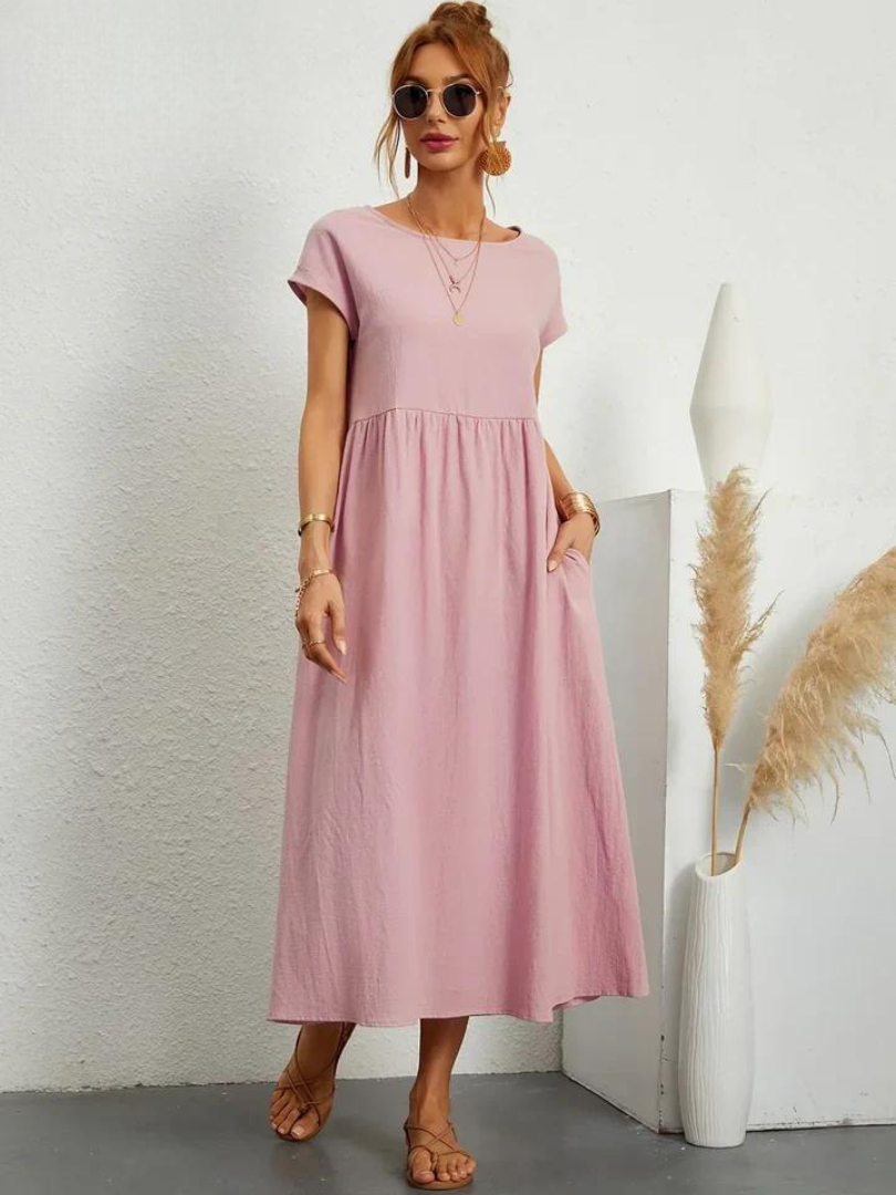 Maelis | Robe de Poche en Coton-Lin pour Femmes
