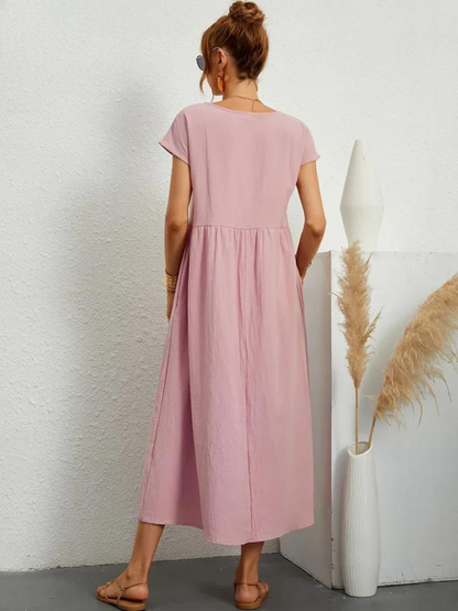 Maelis | Robe de Poche en Coton-Lin pour Femmes