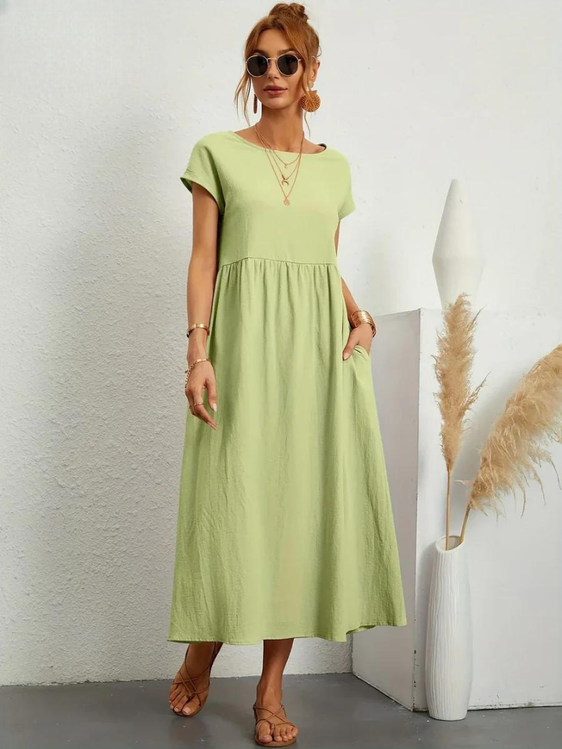 Maelis | Robe de Poche en Coton-Lin pour Femmes