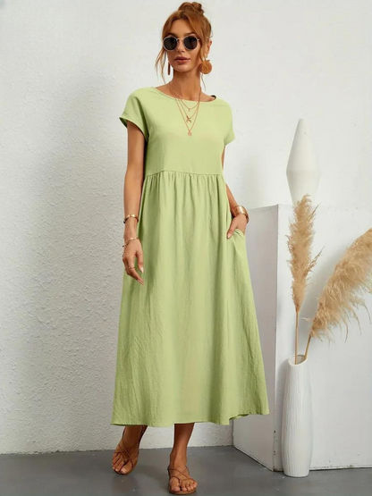 Maelis | Robe de Poche en Coton-Lin pour Femmes