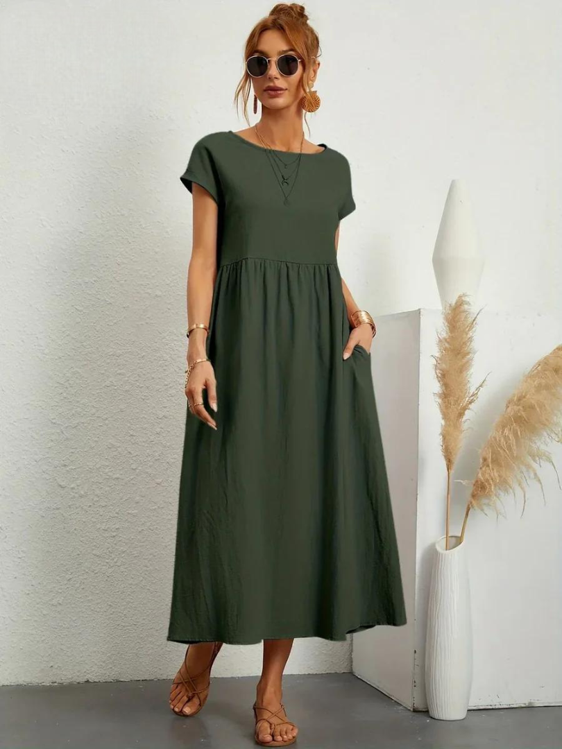Maelis | Robe de Poche en Coton-Lin pour Femmes
