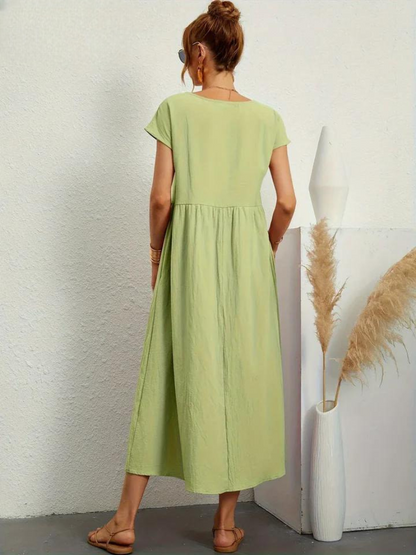 Maelis | Robe de Poche en Coton-Lin pour Femmes