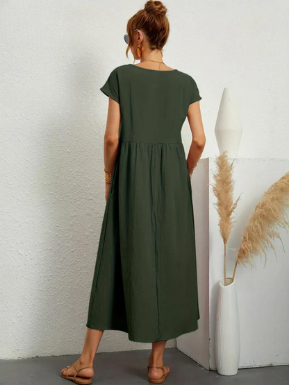 Maelis | Robe de Poche en Coton-Lin pour Femmes