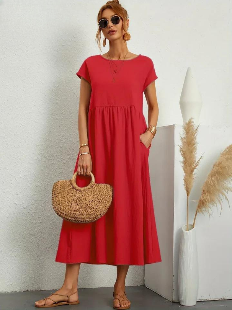 Maelis | Robe de Poche en Coton-Lin pour Femmes