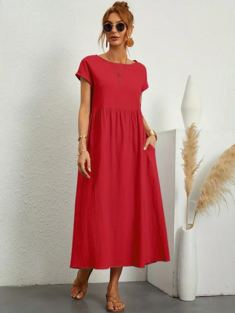 Maelis | Robe de Poche en Coton-Lin pour Femmes
