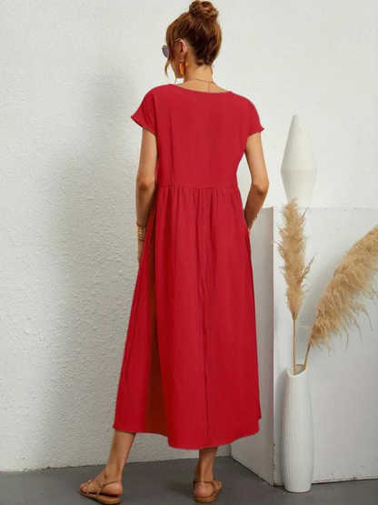 Maelis | Robe de Poche en Coton-Lin pour Femmes