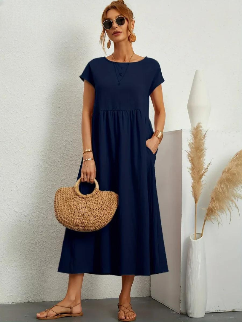 Maelis | Robe de Poche en Coton-Lin pour Femmes