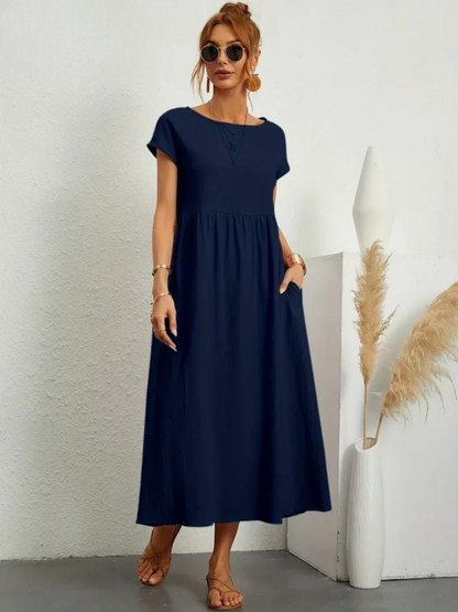 Maelis | Robe de Poche en Coton-Lin pour Femmes