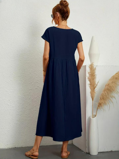 Maelis | Robe de Poche en Coton-Lin pour Femmes