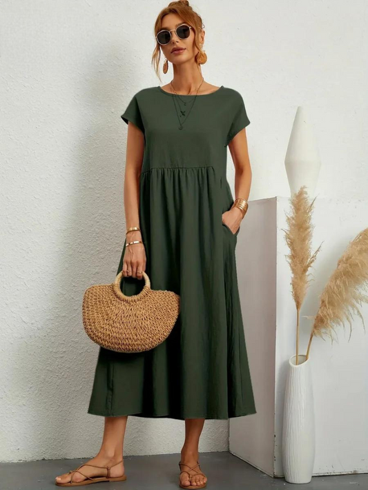 Maelis | Robe de Poche en Coton-Lin pour Femmes