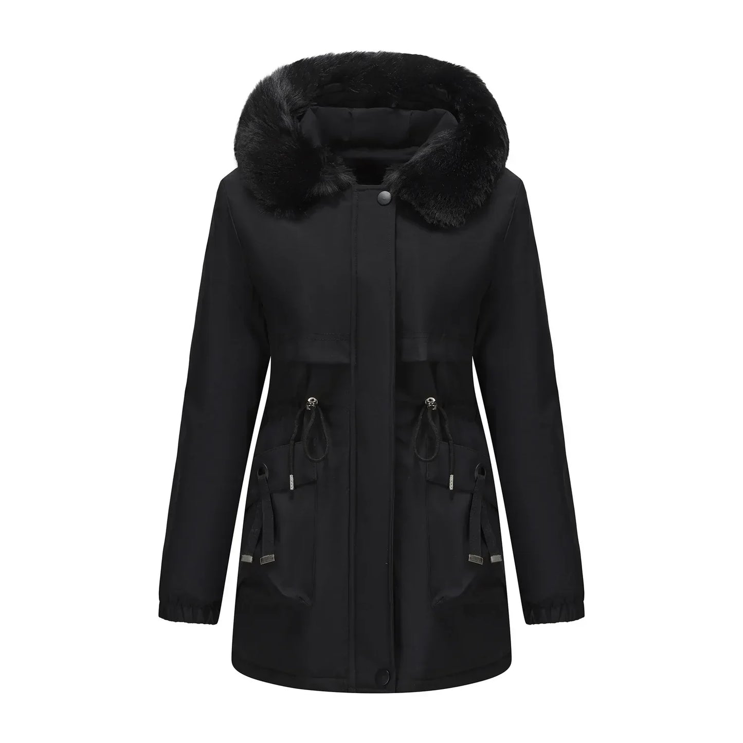 Grâce | Parka d'hiver élégante avec bord en fourrure