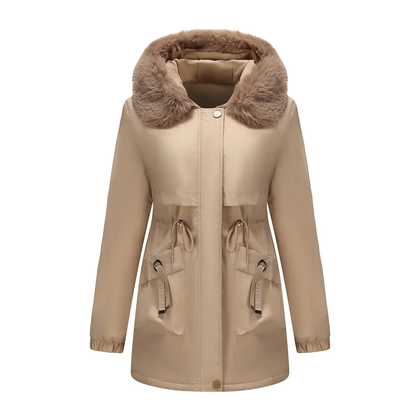 Grâce | Parka d'hiver élégante avec bord en fourrure