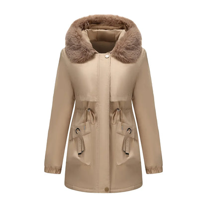 Grâce | Parka d'hiver élégante avec bord en fourrure