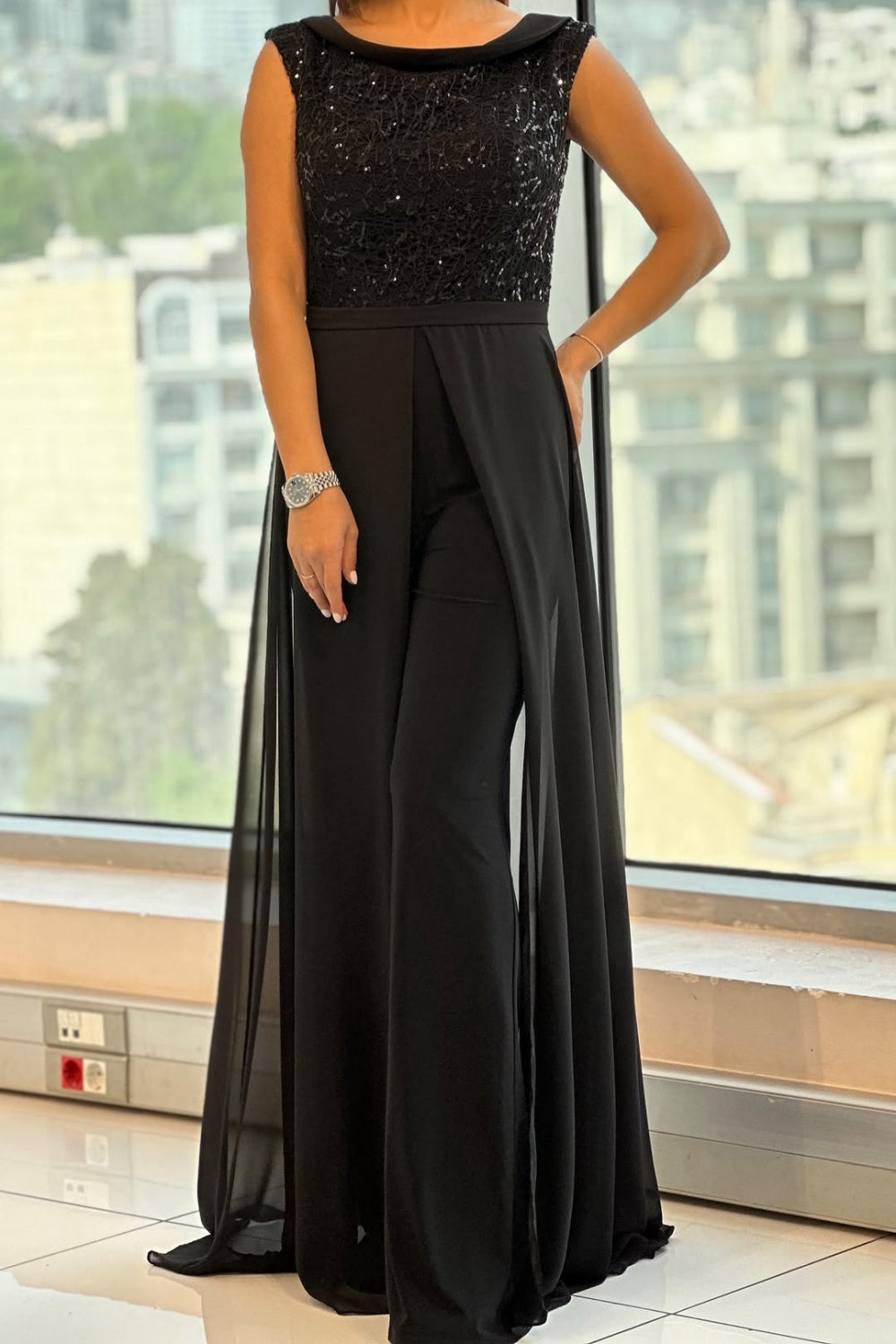Fontella™ Combinaison en Tulle Texturé Élégante