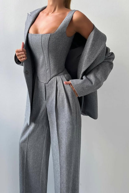 Dolce | Ensemble trois pièces avec blazer croisé