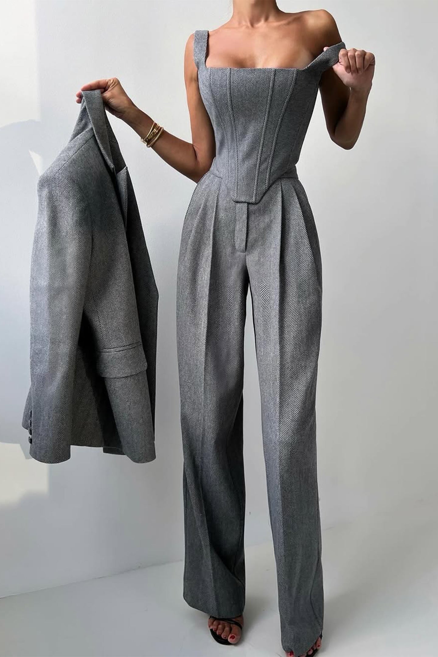 Dolce | Ensemble trois pièces avec blazer croisé