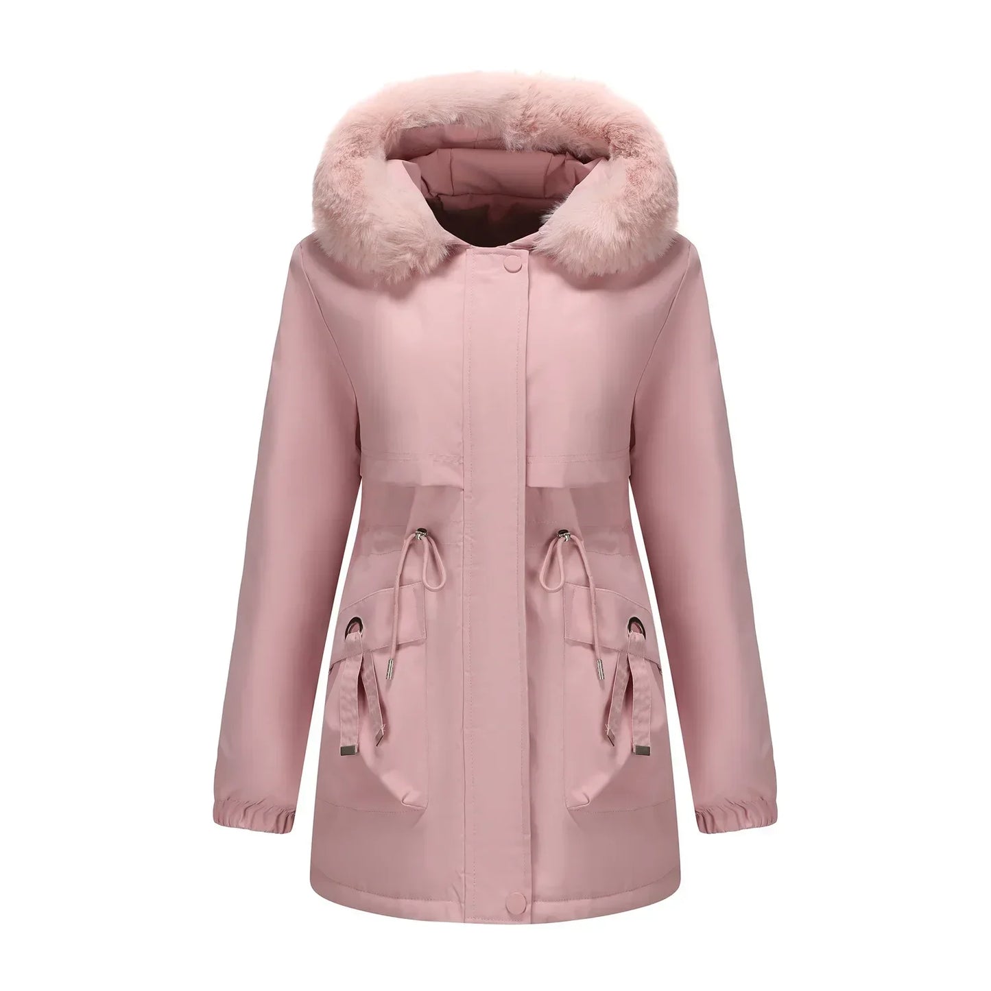 Grâce | Parka d'hiver élégante avec bord en fourrure